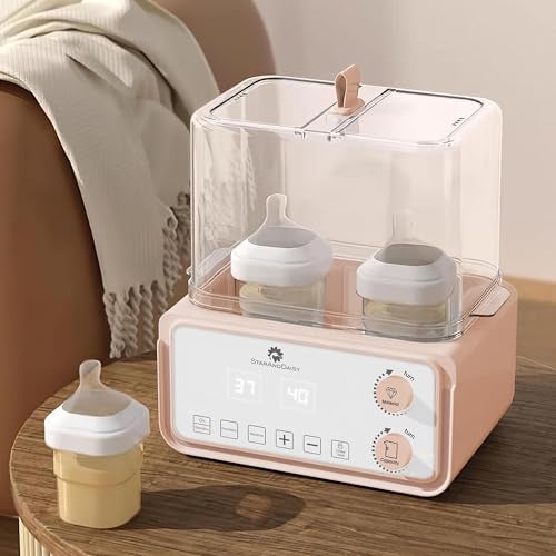 StarAndDaisy Sterilizer for Feeding Bottles / 6 in 1 Baby Bottle Warmer for Baby Food/ Baby Sterilizer / Warmer Machine with 24-Hour Smart Thermostat, Acutomatic Power off Protaction, Defrost Feature, Smart Touchscreen Display -Pink - Image 1
