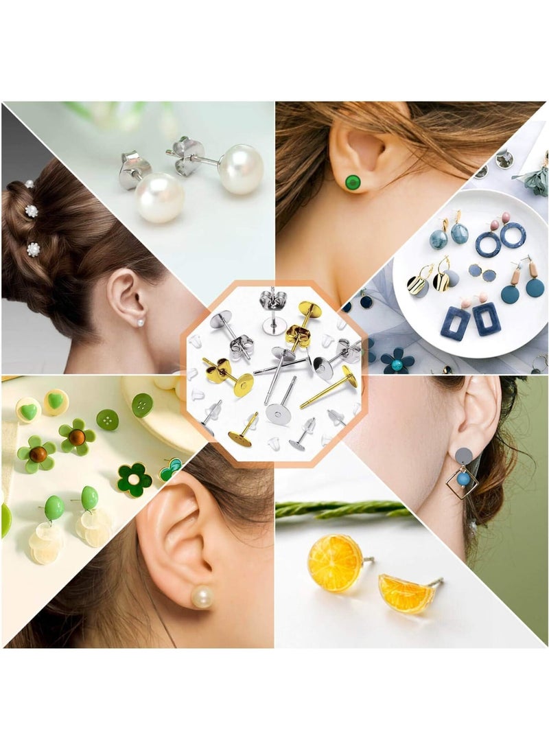 SOLARAE أقراط مع دبابيس وخلفيات، 2000 قطعة من أقراط الهيبوأرجينيك، مع دبابيس أقراط من الفولاذ المقاوم للصدأ وخلفيات للأقراط، لصنع أقراط جلدية ومجوهرات لؤلؤة - Image 4