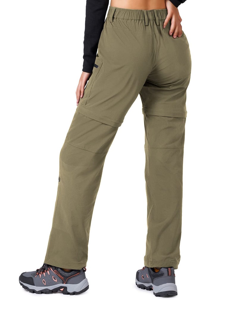 Cycorld Women's-Hiking-Pants-Convertible Quick-Dry-Stretch-Lightweight Zip-Off Outdoor Pants with 5 Deep Pockets (Khaki, Medium) - Image 2