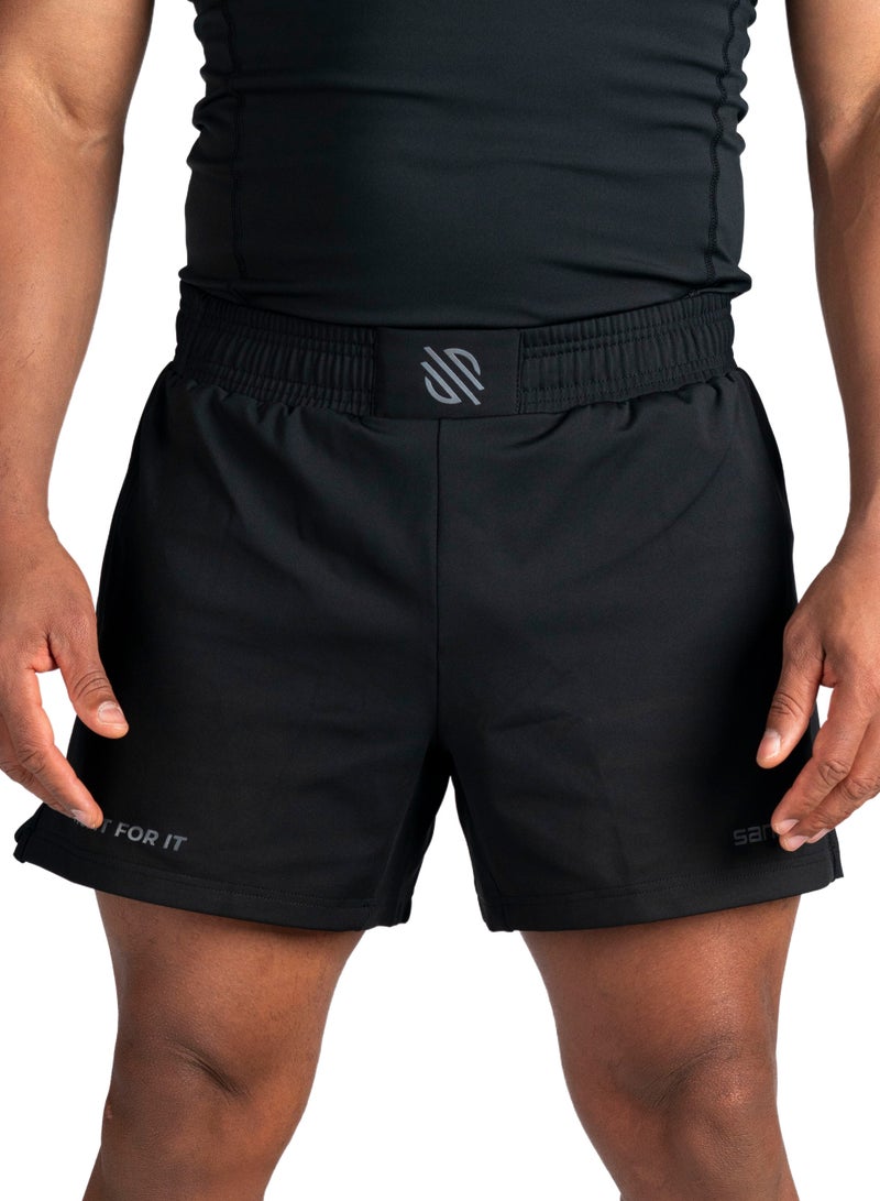 Sanabul  Sanabul Model Zero 5 Fight MMA Shorts for Men, BLACKCHARCOAL LARGE  | Boxing Fight Grappling Muay Thai Kickboxing Jiu Jitsu Bjj Shorts - Image 2
