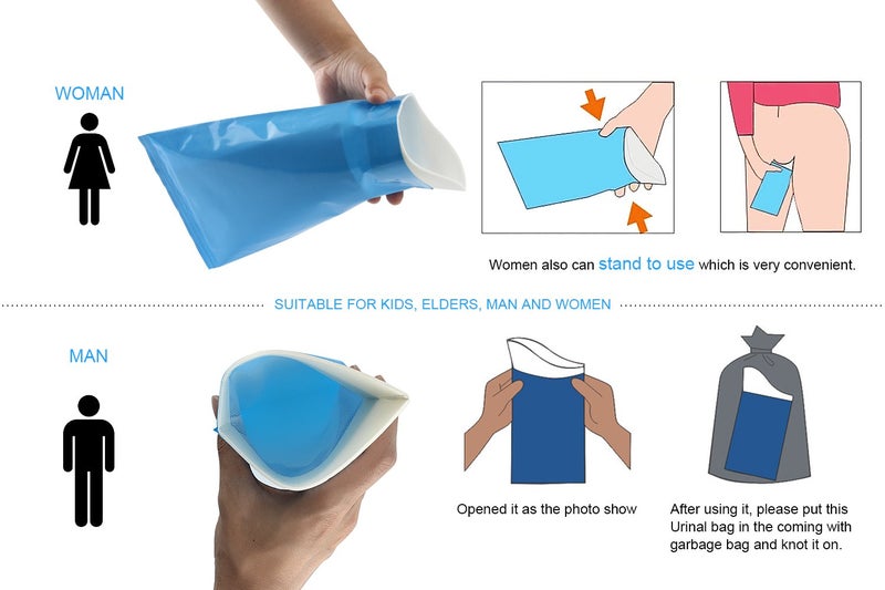 GGBuy Disposable Urine Bags Camping Pee Bags for Travel Urinal Toilet Super Absorbent Traffic Jam Emergency Portable Urine Bag Pee Bags Car Toilet for Men Women Children Brief Relief, 10 Pieces - Image 4