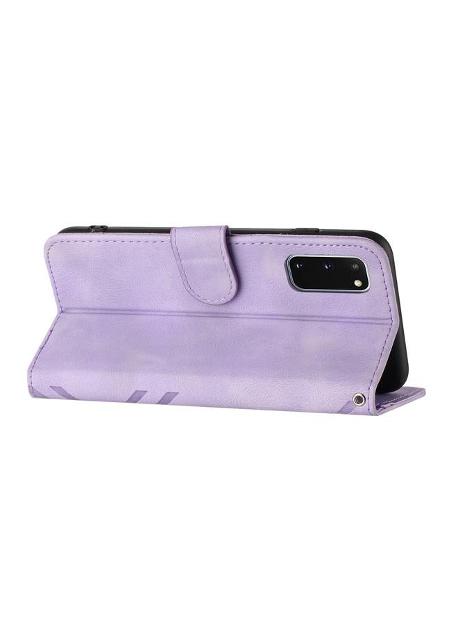 اس-توب جراب لهاتف Samsung Galaxy S20 بنمط خطوط من الجلد الملمس - Image 3