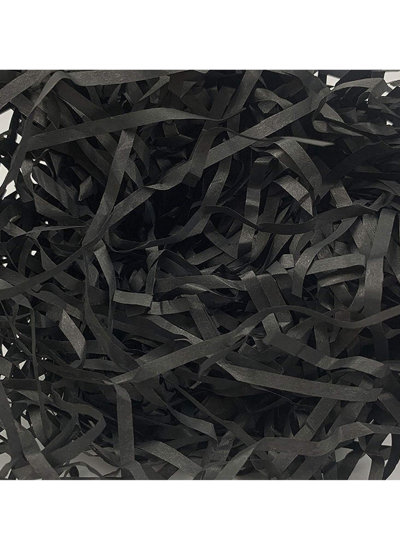 100 Grams Raffia Gift Filler Paper Shreds Grass Craft Shredded Tissue for Basket Filling Decoration Box DIY Packaging and Party Supplies Accessories Black - Image 1