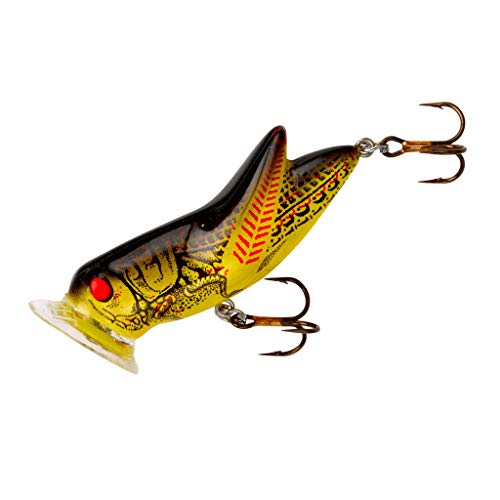 Rebel P73-434 Crickhopper Popper Lure, 1 3/4-Inch, 3/16-Ounce, Yellow/Black Back - Image 1