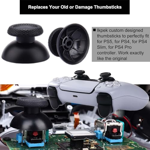 IKPEK 6 Pack Analog 3D Joysticks Replacement for PS5 Controller, Joysticks Part with Repair Screwdriver Kit for Playstation 5 DualSense Controller - Image 5