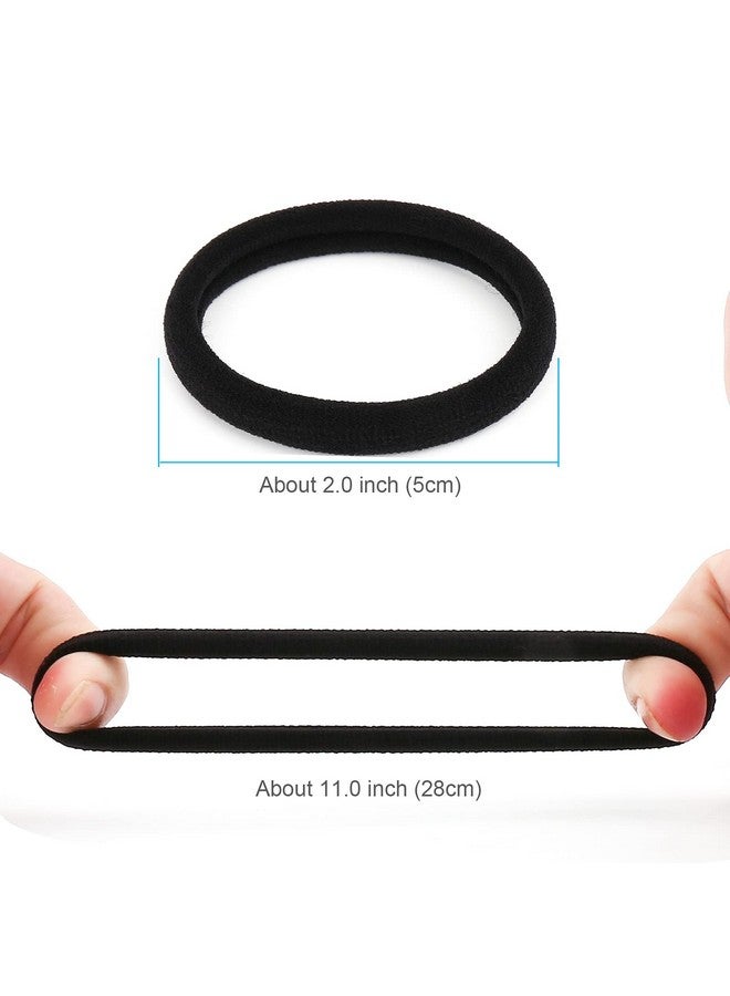 BAOLI 60PCS Black Large Hair ties, Cotton Hair Bands, Seamless Hair Ponytail Holders,by NineTong - Image 2
