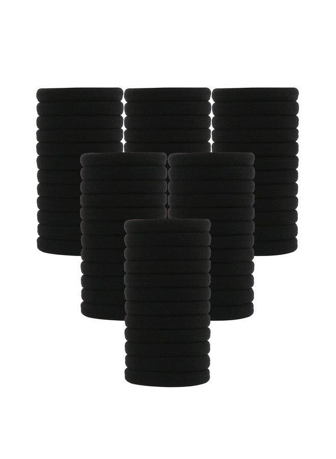 BAOLI 60PCS Black Large Hair ties, Cotton Hair Bands, Seamless Hair Ponytail Holders,by NineTong - Image 1