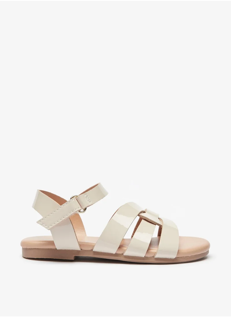 Flora Bella By Shoexpress Girls Strappy Sandals with Hook and Loop Closure