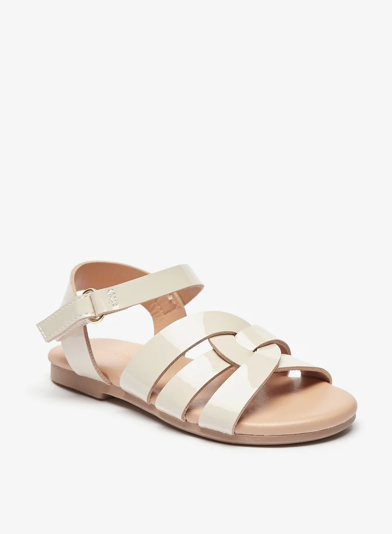 Flora Bella By Shoexpress Girls Strappy Sandals with Hook and Loop Closure