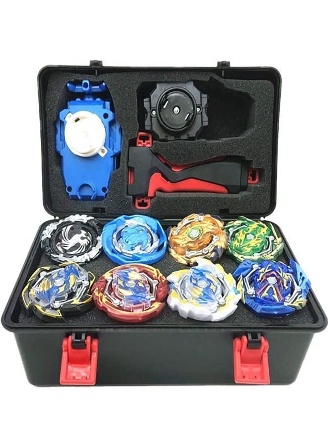 مجموعة 8 قطع من لعبة بيلد بيرست مع قاذف وصندوق تخزين