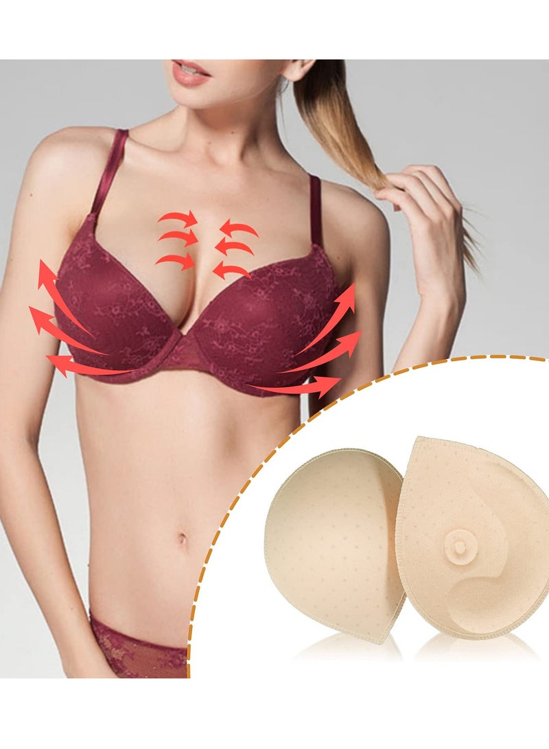 SOLARAE Bra Pad Inserts, Women's Removable Underwear Inserts Sponge Cups Semicircular Replacement Inserts Pads for Yoga Swimwear Bikini Swimsuits, Etc. (6 Pairs, White Black Skin Color) - Image 2