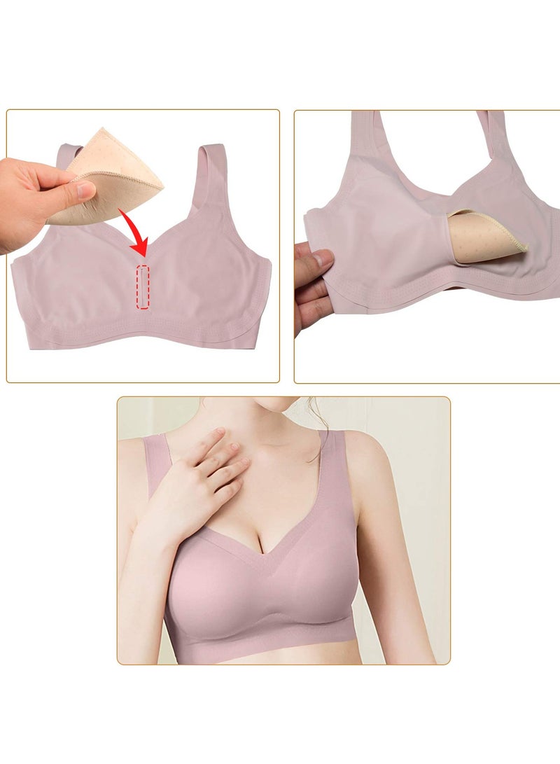 SOLARAE Bra Pad Inserts, Women's Removable Underwear Inserts Sponge Cups Semicircular Replacement Inserts Pads for Yoga Swimwear Bikini Swimsuits, Etc. (6 Pairs, White Black Skin Color) - Image 3