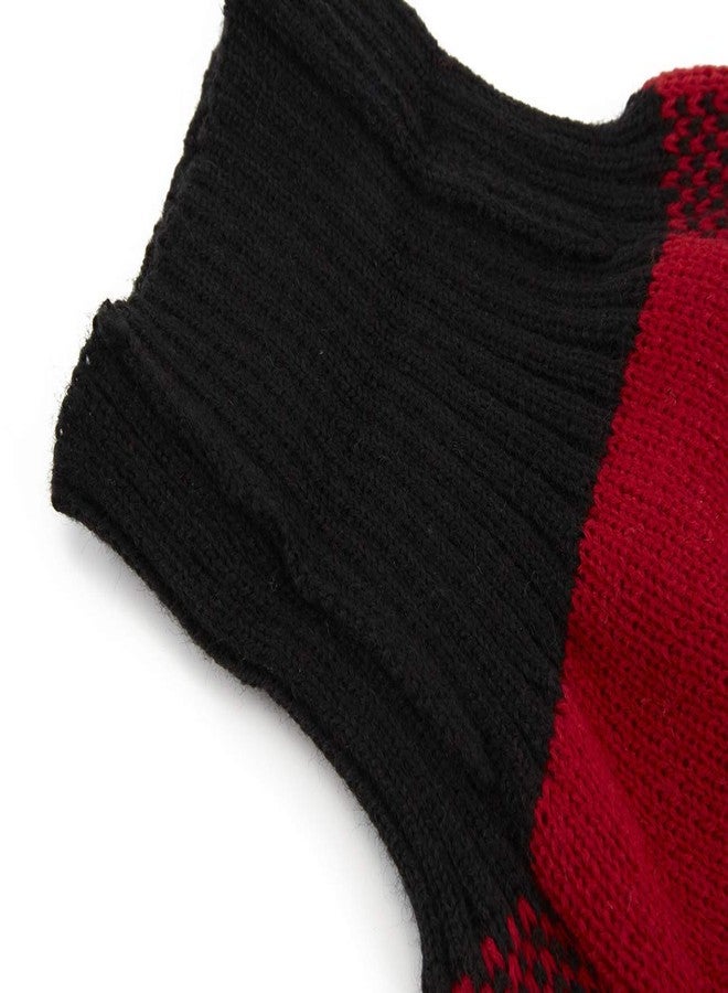 AL A&L Red Christmas Dog Sweater, British Plaid Knitted Xmas Holiday Festive Turtleneck Buffalo Pet Sweater for Puppy Small Dogs, X-Small (XS) Size 8" Back Length - Image 4