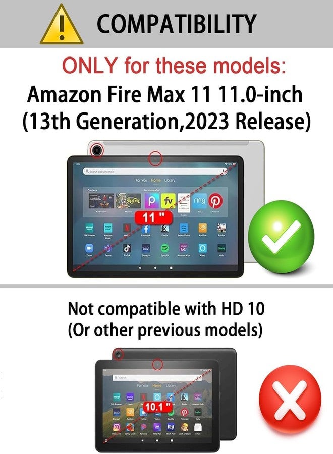 SAMTUNK for Amazon Fire Max 11 Case with Keyboard (13th Generation, 11 inch) - Rainbow Backlit Keyboard Case - Built in Pencil Holder with Mouse - Black - Image 3