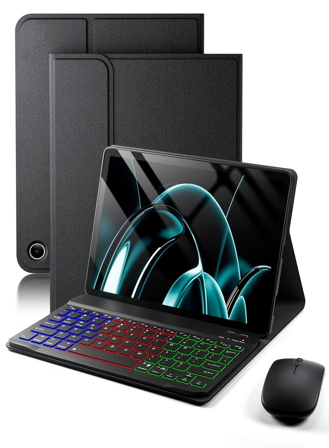 SAMTUNK for Amazon Fire Max 11 Case with Keyboard (13th Generation, 11 inch) - Rainbow Backlit Keyboard Case - Built in Pencil Holder with Mouse - Black - Image 1