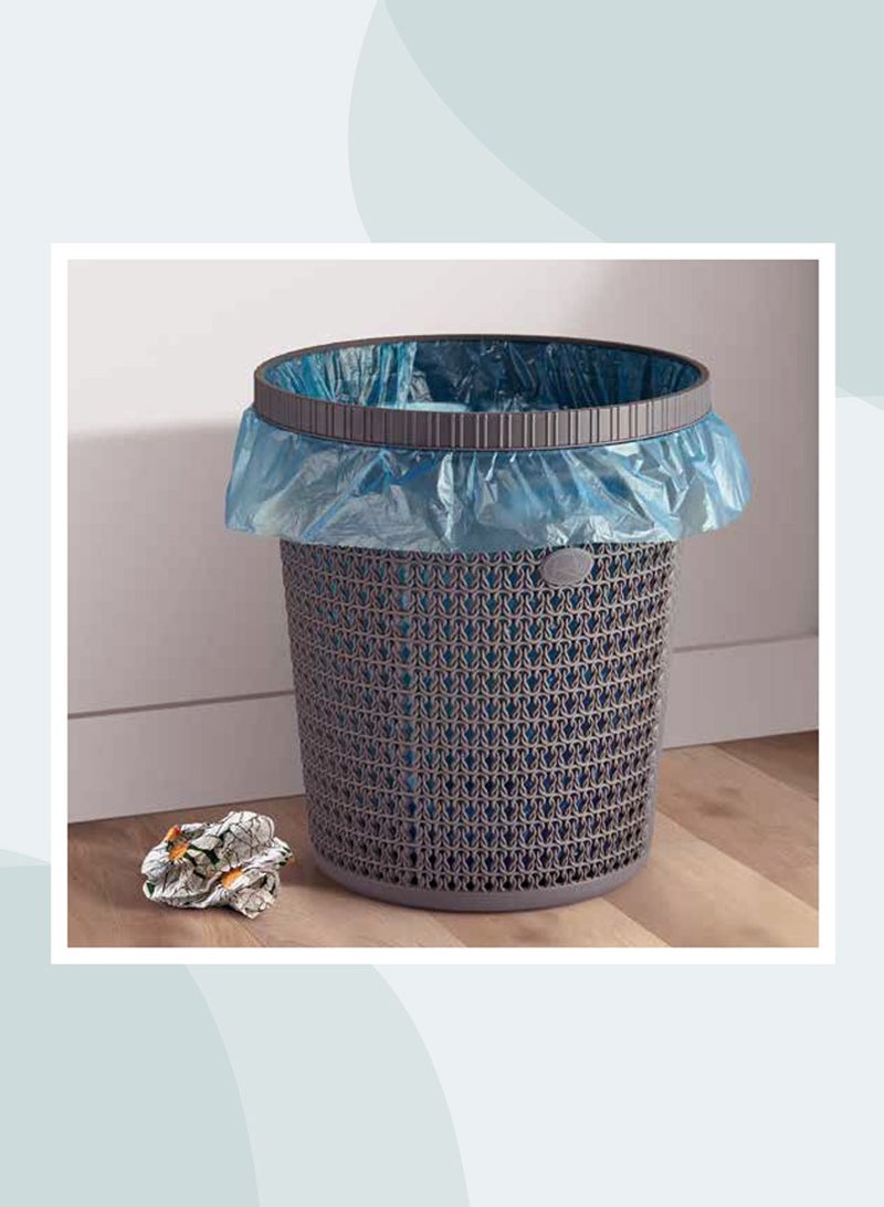 RIO Trash Bin With Automatic Trash Bag Dispenser - Convenient Waste Management Solution With Built-In Liner Box And Free Liner Roll Dark Grey  - Image 2