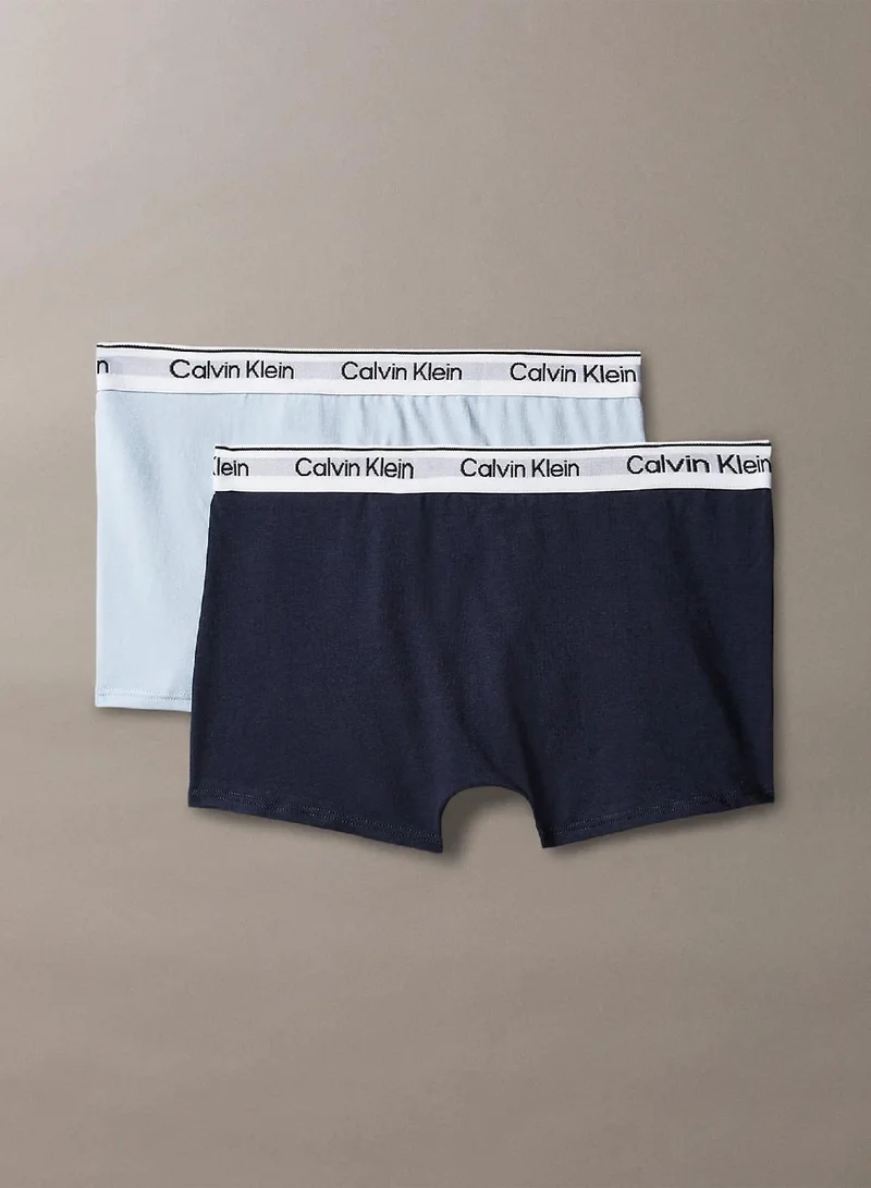Calvin Klein 2 Pack Boys Trunks - Icon Cotton Stretch