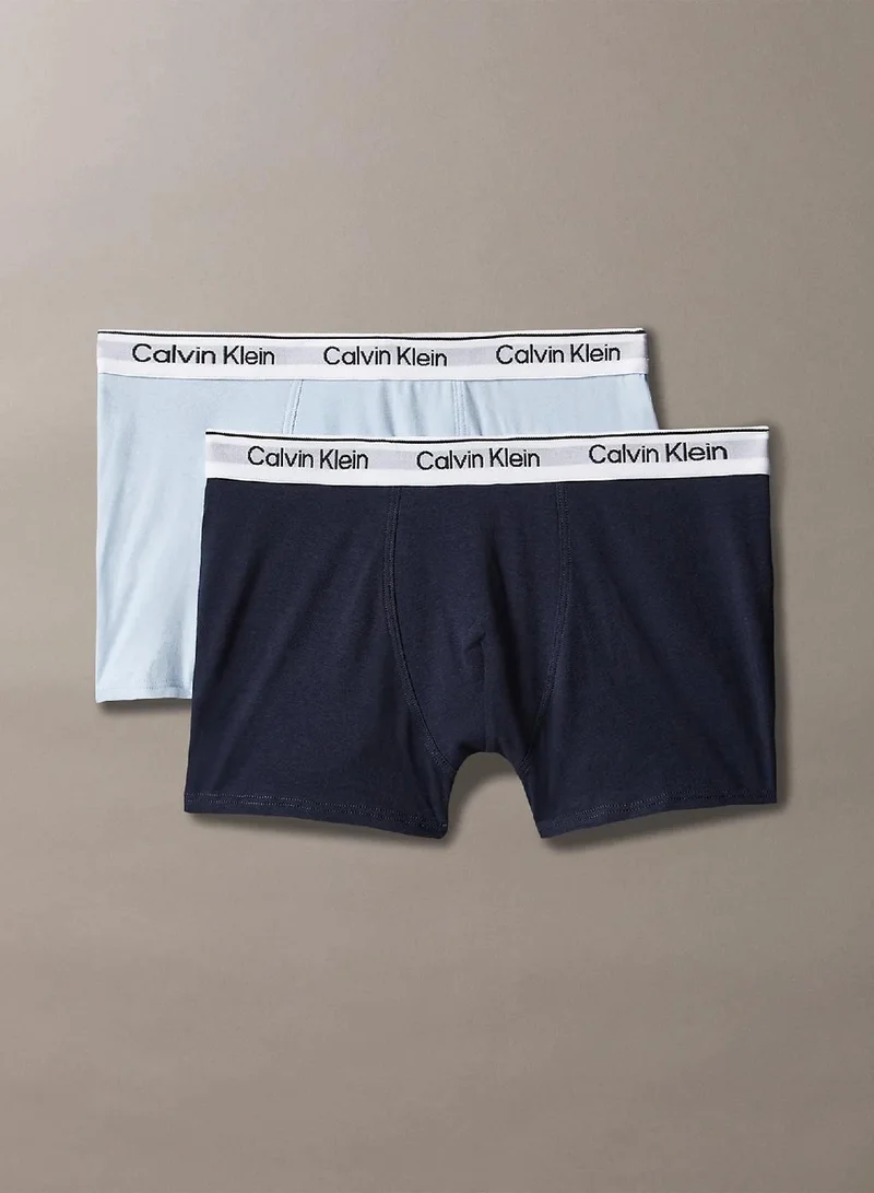 Calvin Klein 2 Pack Boys Trunks - Icon Cotton Stretch