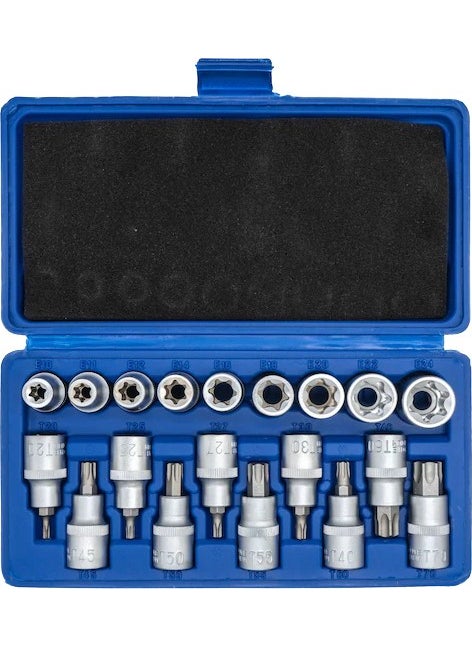 Grayzer 19 Piece 1/2'' Internal-External Torx Socket Set  - Image 1