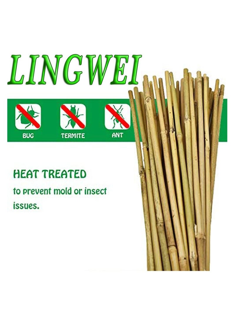 LINGWEI - Natural Thick Bamboo Poles (120cm)Tall Garden Vine Plant Support Canes Stakes Flowers Plants Stakes((120cm)(20pcs)) - Image 1