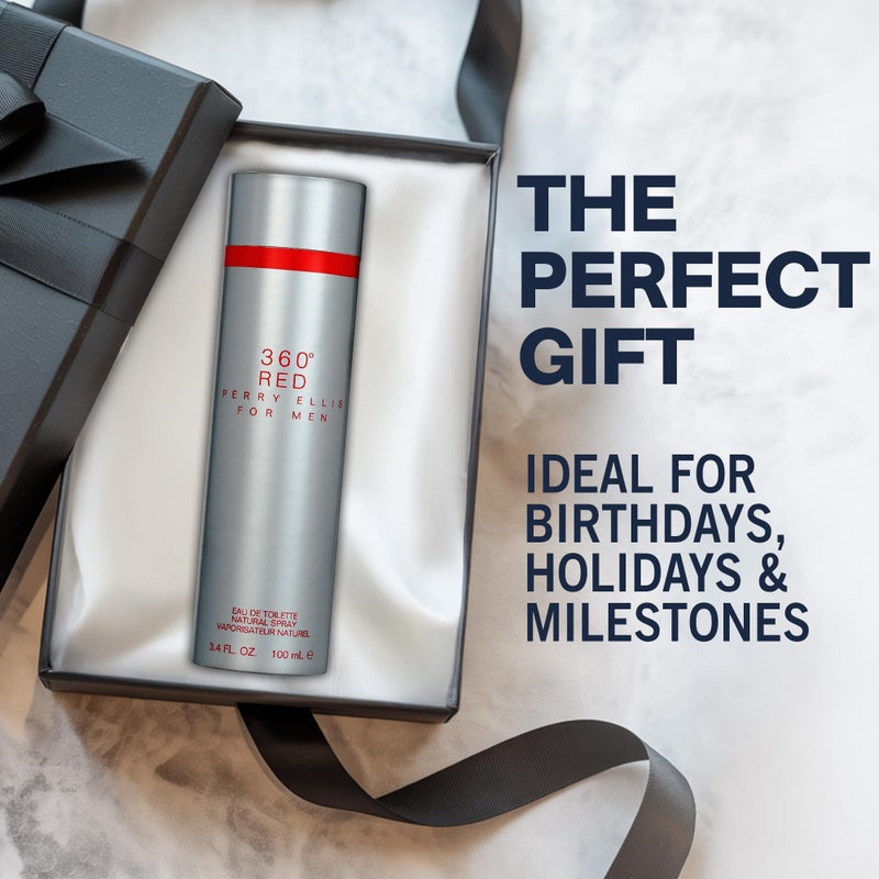 Perry Ellis 360Â° Red Eau De Toilette Spray for Men - Mens Cologne, Long Lasting Perfume, EDT, Fragrance with Notes of Clove, Cinnamon & Patchouli - 3.4 fl oz (100 mL) - Image 5