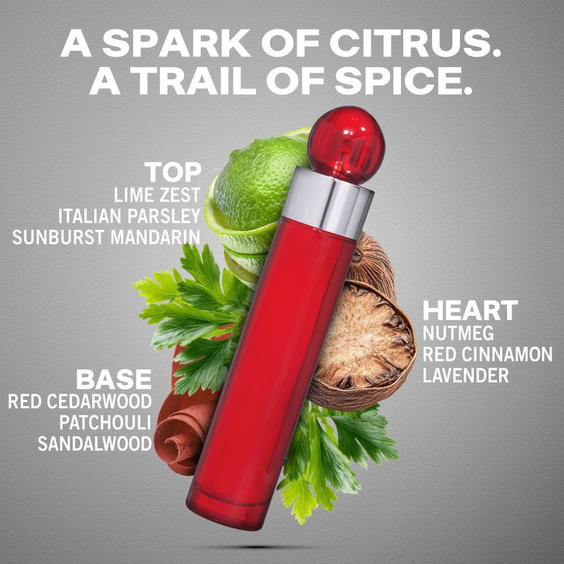 Perry Ellis 360Â° Red Eau De Toilette Spray for Men - Mens Cologne, Long Lasting Perfume, EDT, Fragrance with Notes of Clove, Cinnamon & Patchouli - 3.4 fl oz (100 mL) - Image 2