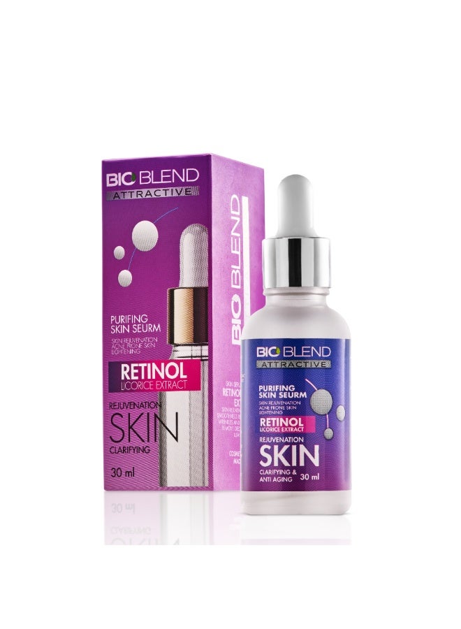 بايو بلايند BIO BLEND -سيروم الريتينول للبشرة ؛ لتنقية وتجديد البشرة و مكافحة الخطوط الدقيقة والتجاعيد مع الريتينول ومستخلص العرقسوس، ٣٠ مل - Image 1