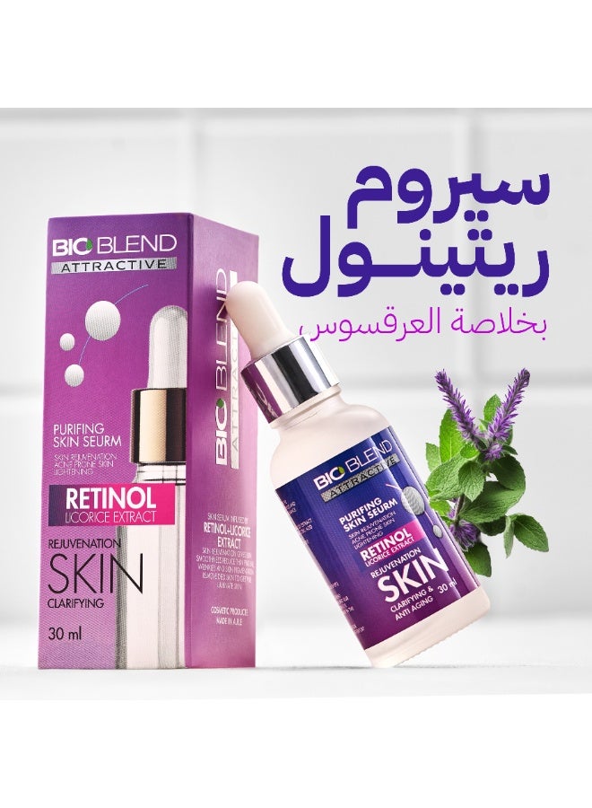 بايو بلايند BIO BLEND -سيروم الريتينول للبشرة ؛ لتنقية وتجديد البشرة و مكافحة الخطوط الدقيقة والتجاعيد مع الريتينول ومستخلص العرقسوس، ٣٠ مل - Image 3