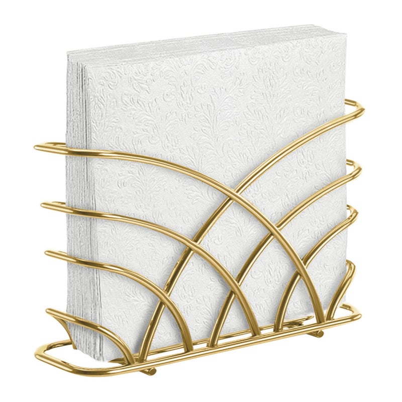 LEVIMETREE Napkin Holder for Table Gold Iron Upright Napkin Dispenser for Paper Napkins Napkin Dispenser for Kitchen Dining Cocktail Picnic Bar Modern Kitchen and Dining Decor Servilletero