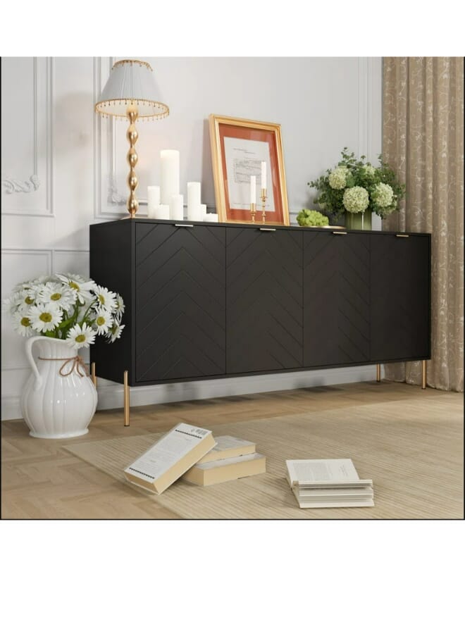 Modern Black Wood Buffet Table 200*85*50 cm