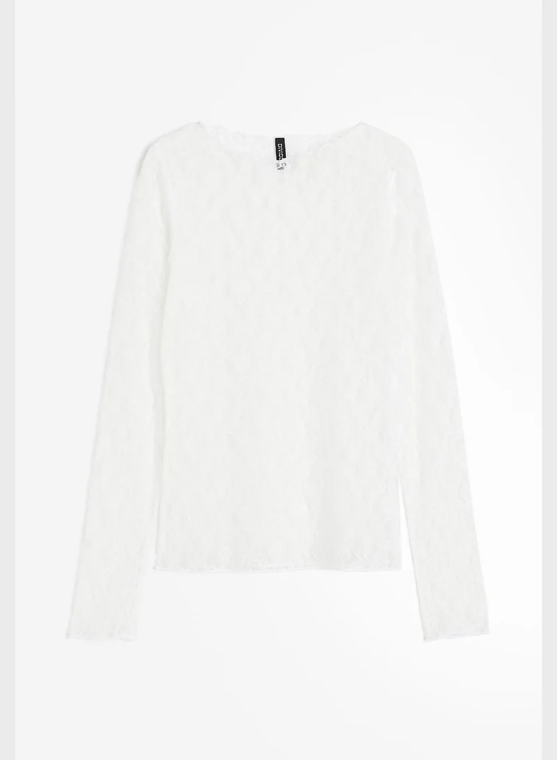 H&M Lace Boat Neck Top