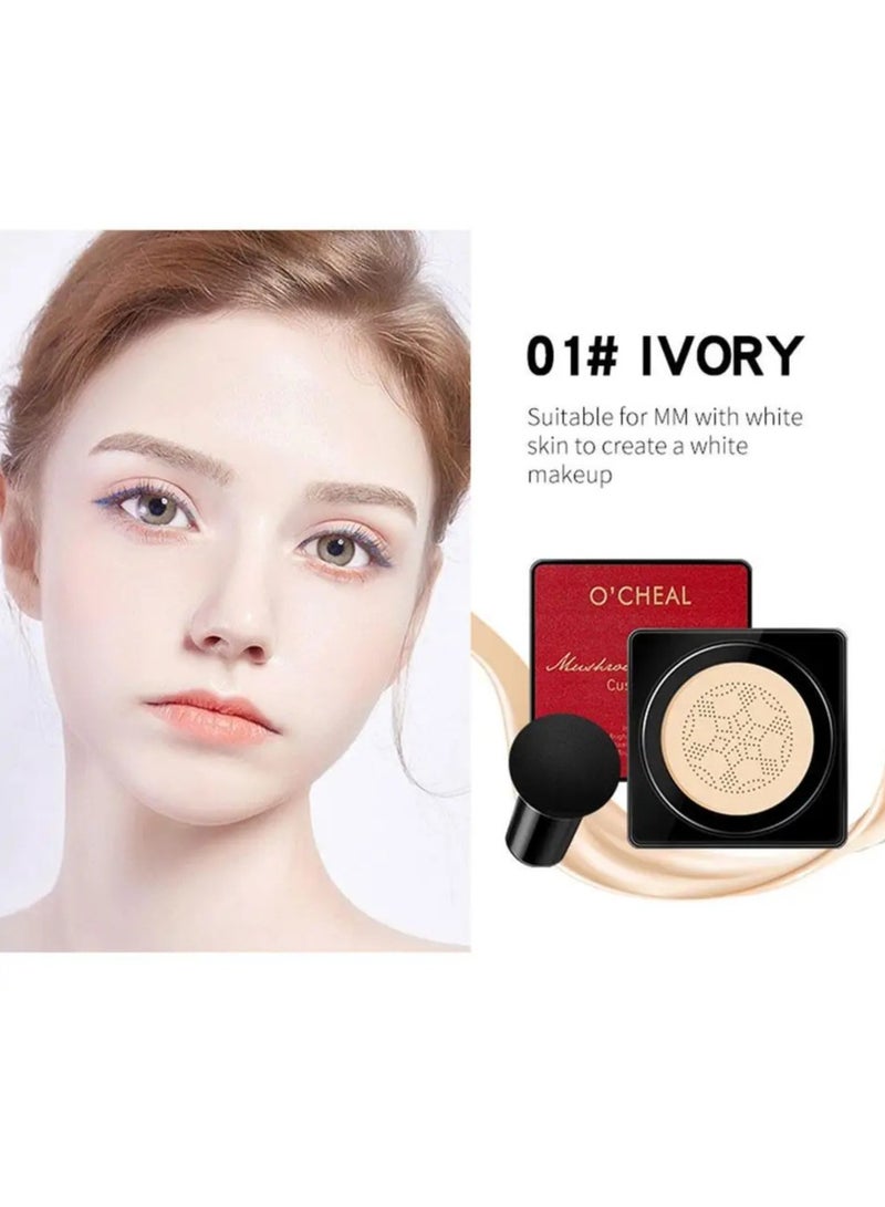 OCHEAL Mushroom Head Air Cushion CC Cream BB Cream Makeup Foundation Moisturizing Concealer Long Lasting Full Coverage Waterproof Foundation Makeup Even Skin Tone Makeup Base Primer 01 - Image 2