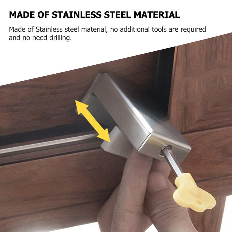 Child Proof Sliding Door Locks, Secure Window Safety, Key Operated Mechanism - Image 3