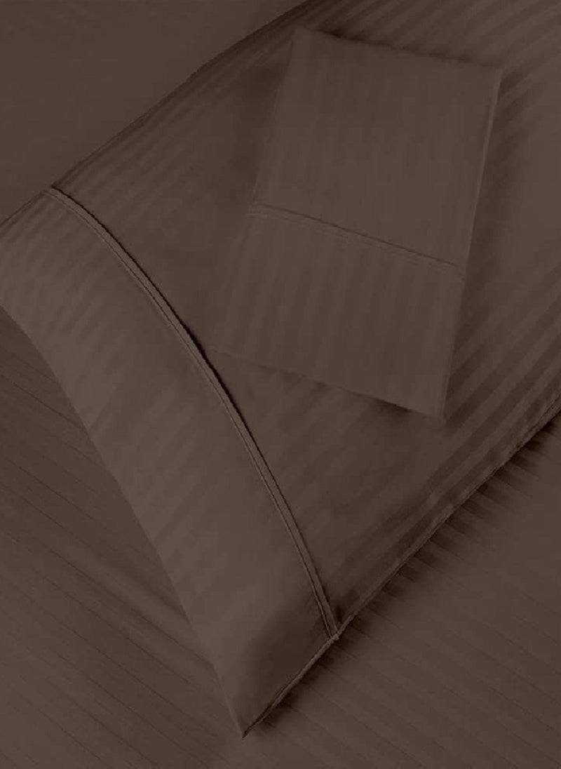 Blueberry King Size Stripe Bed Sheet Set 100% Cotton Premium Quality 200x200+20cm  - Image 4