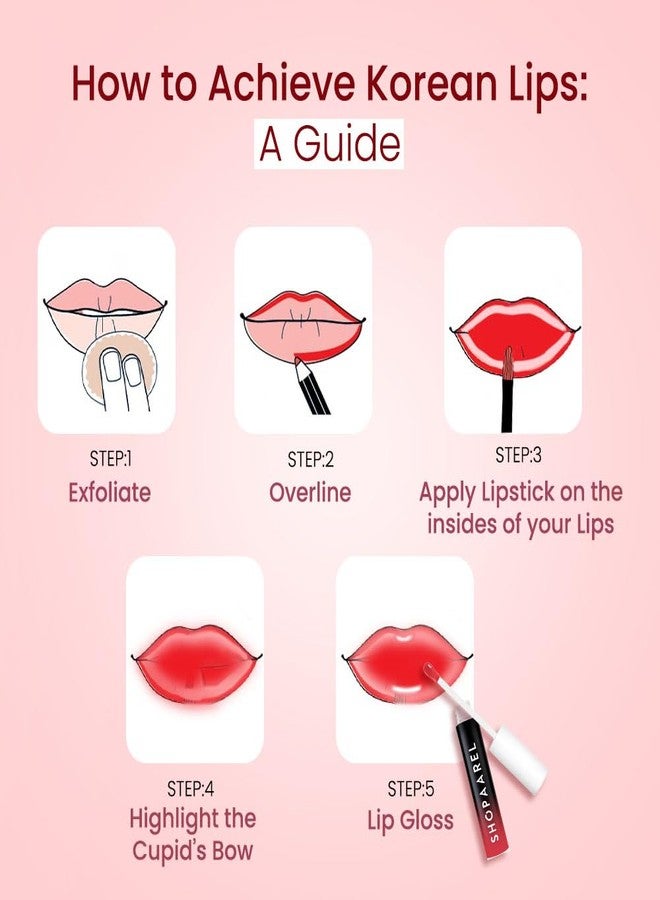 شوبارل ملمع شفاه سائل Shopaarel Gloss Love Matte Edition لشفاه ناعمة وندية، لون شفاه غني لإطلالة لامعة | ملمع شفاه خفيف الوزن وغير لزج لترطيب الشفاه (جديد) (10) - Image 3