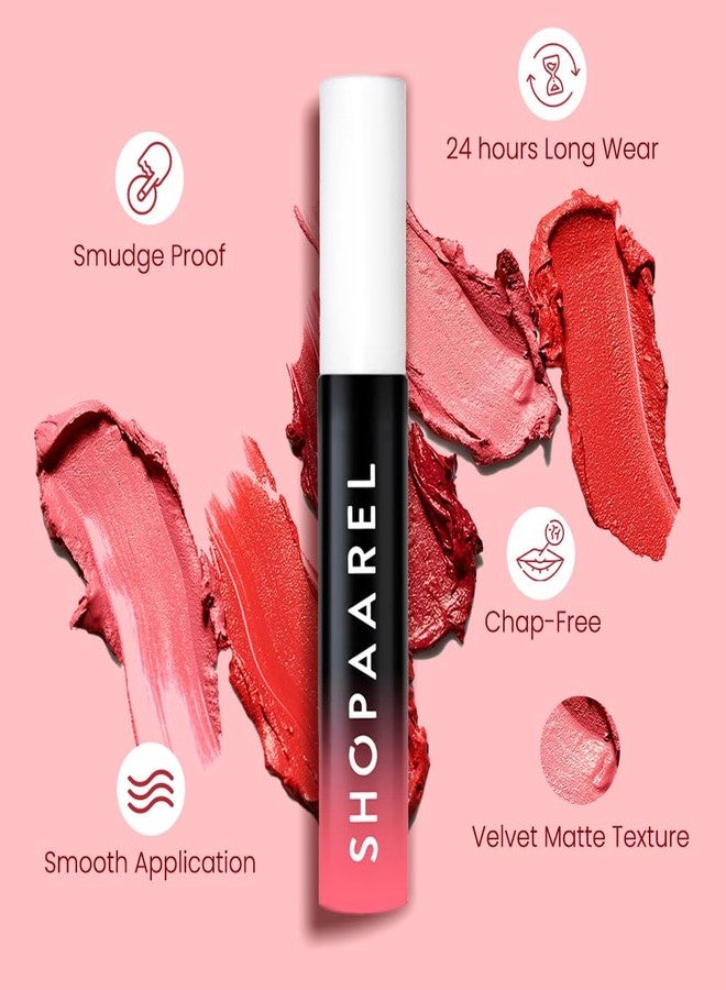 شوبارل ملمع شفاه سائل Shopaarel Gloss Love Matte Edition لشفاه ناعمة وندية، لون شفاه غني لإطلالة لامعة | ملمع شفاه خفيف الوزن وغير لزج لترطيب الشفاه (جديد) (10) - Image 4