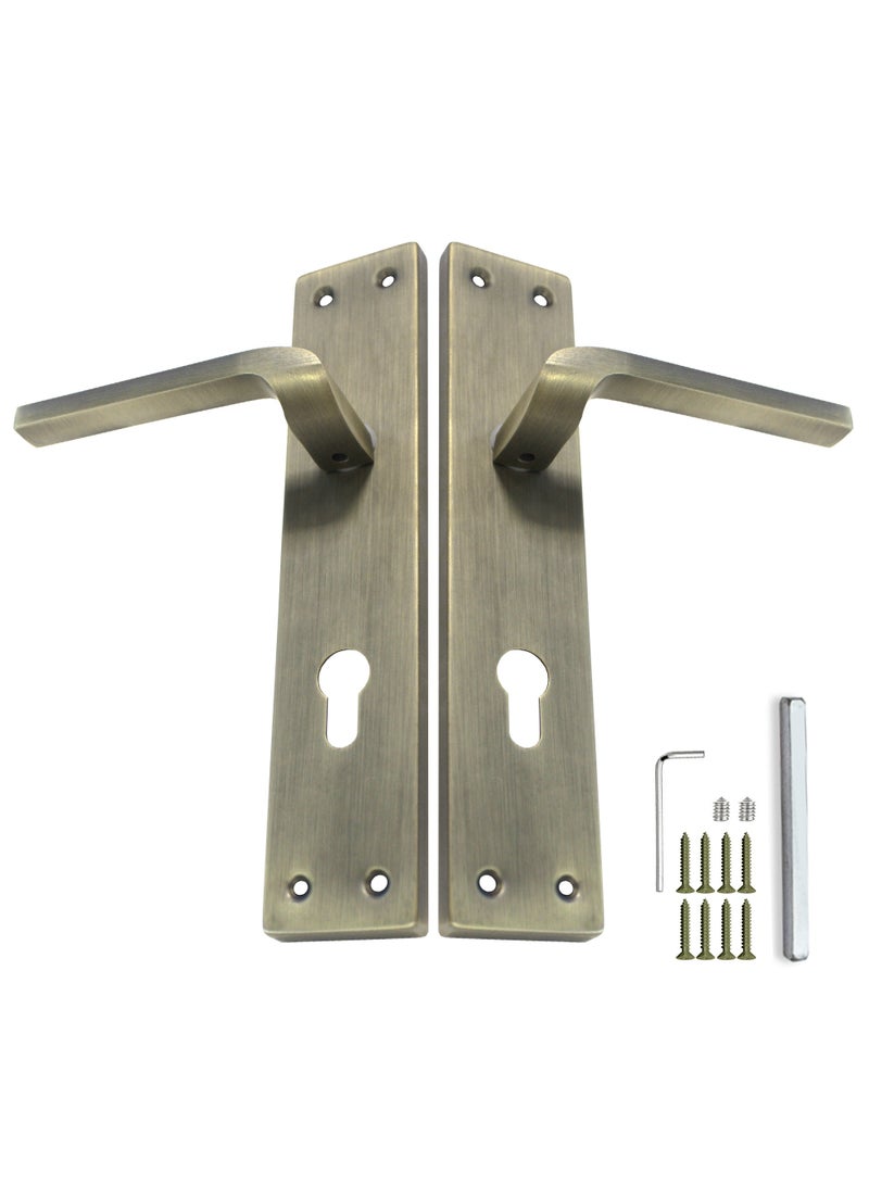 TISMpro Aluminum Mortise Door Plate Handle – Aluminum Lever with Iron Plate – Heavy-Duty, Rust-Resistant, Modern Design – Easy Installation – (TP-7002 MAB) - Image 1