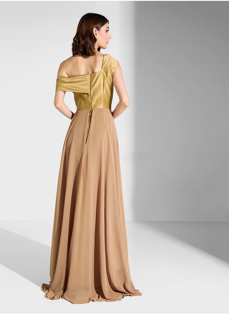 Iyra Drape Shoulder Dress