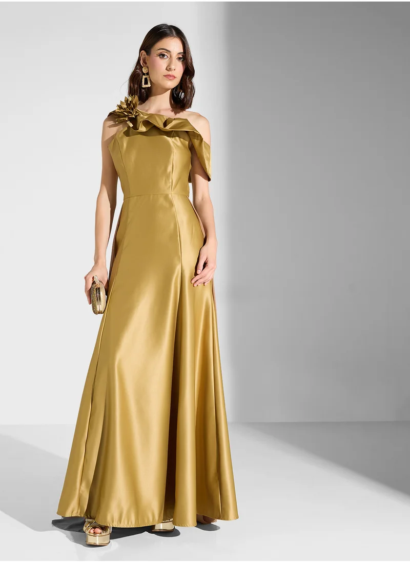 Iyra Drape Shoulder Dress