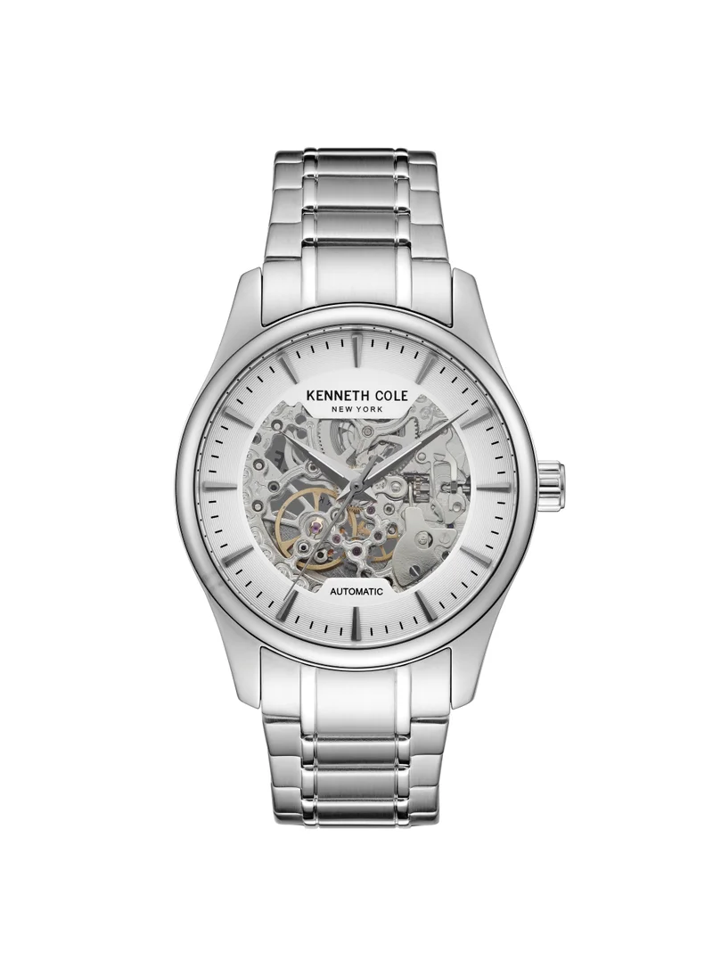 Kenneth Cole New York Kenneth Cole New York 42.5mm Automatic Men's Watch with Silver Dial & Stainless Steel Bracelet