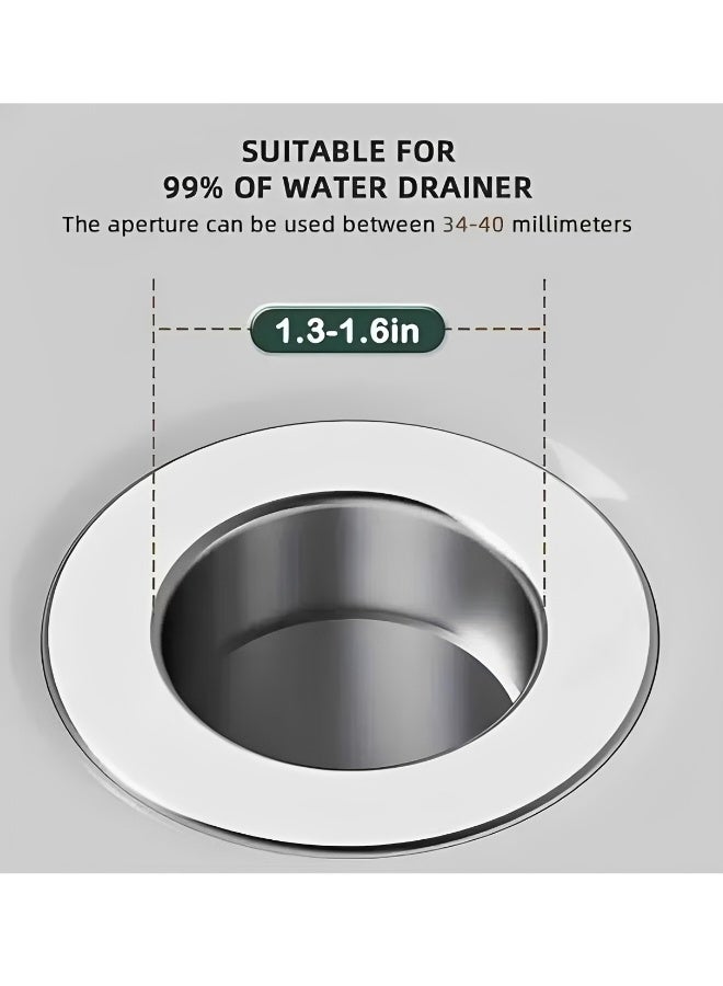 Universal Bathroom Sink Stopper Anti-odor Wash Basin Refined Copper Core Pop Up Bathroom Sink Plug Press Type Sink Drain Stopper Washbasin Drain Filter Bathtub Hair Catcher Bathroom Accessories - Image 2