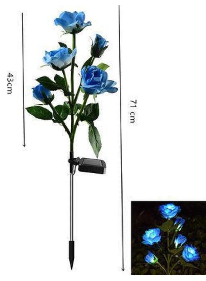 Gerenic Solar Rose Light, 5 Heads Waterproof Solar Powered Flower Lights, Rose Light for Garden Patio and more - Image 1