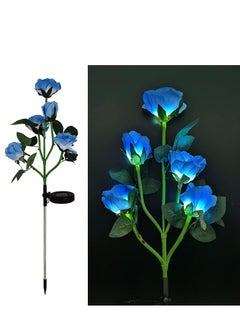 Gerenic Solar Rose Light, 5 Heads Waterproof Solar Powered Flower Lights, Rose Light for Garden Patio and more  - Image 2