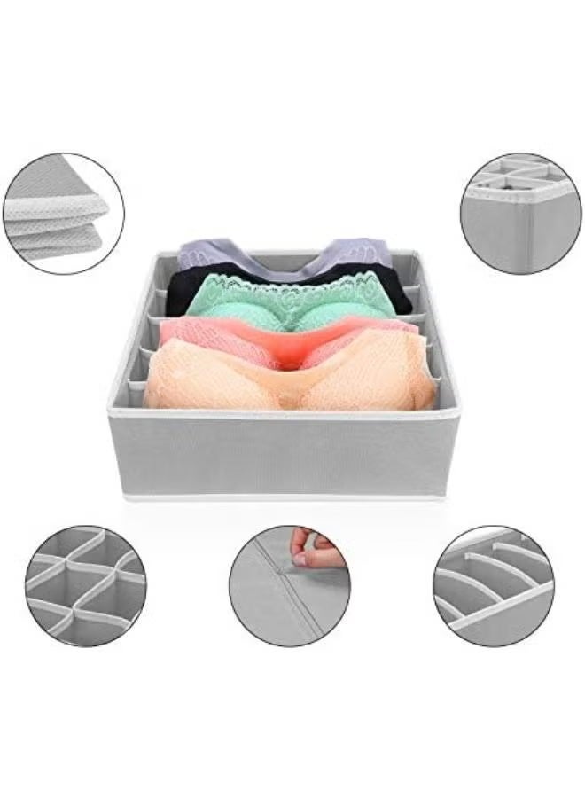 4 مجموعة من منظم درج الملابس الداخلية القابل للطي وخزانة للعلاقات والجوارب والسراويل القصيرة ودرج مقسم بغطاء وخزانة منظم منزلي - Image 2