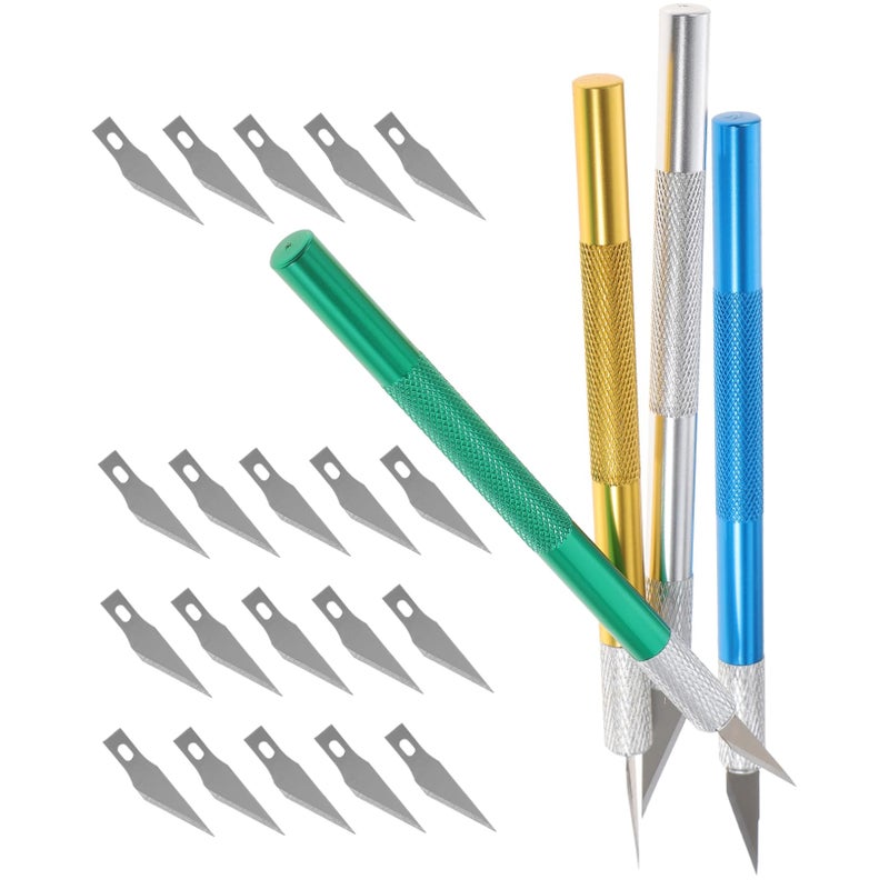 4 Sets Art Craft Knife Kit With 30 Blades For Scrapbooking Vinyl Cutting - Image 2