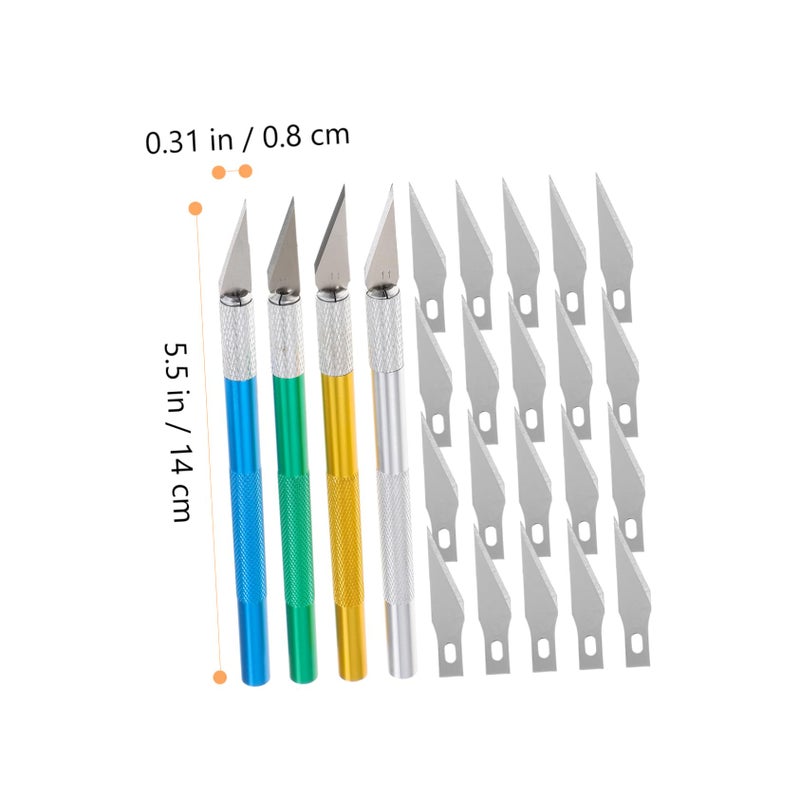 4 Sets Art Craft Knife Kit With 30 Blades For Scrapbooking Vinyl Cutting - Image 5