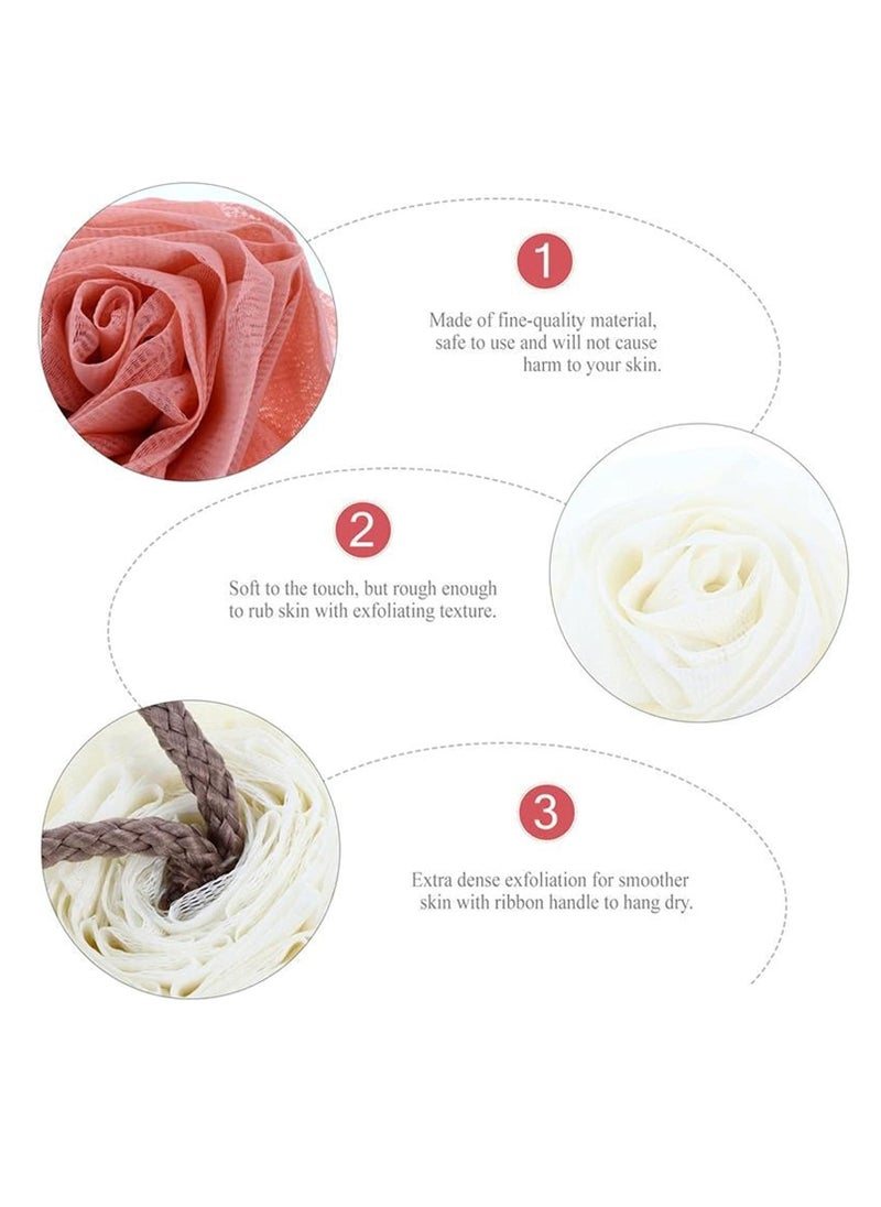 Lifenpure - Lifenpure™ 5 pcs Flower Shaped Shower Scrubber Bathing Balls Mesh Loofah Sponge - Image 1