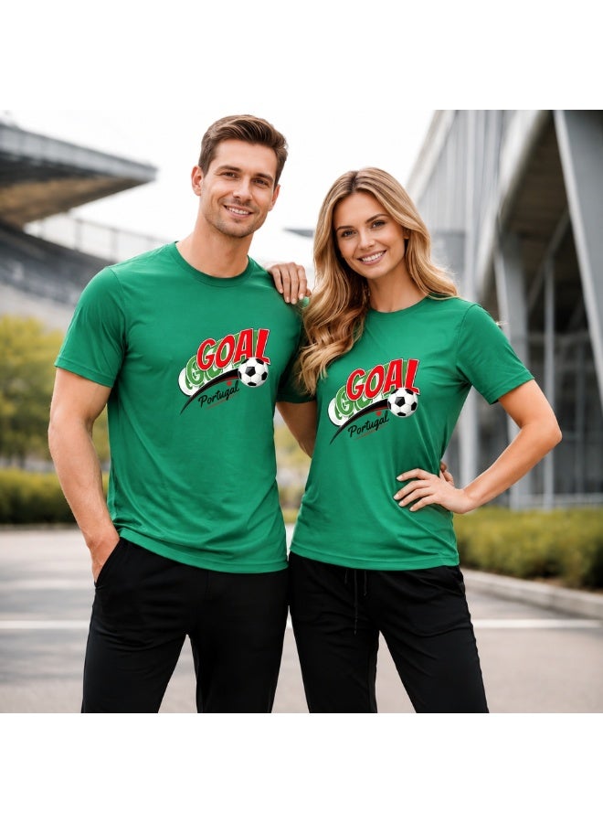 PRINTSHOP4ME Portugal Unisex Adult T-Shirt - Short Sleeve Round Neck Cotton Tshirt for Men and Women - Soft and Comfortable - Gift for Football Fans - Image 2