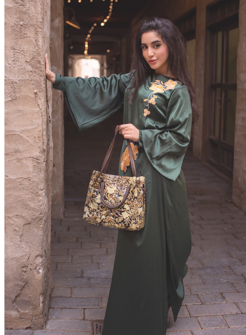 Maple's Embroidered Satin Silk Maxi With Belt  - Image 3