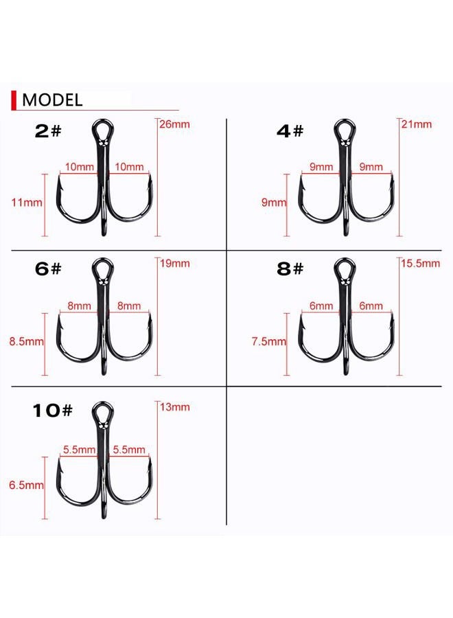 AMHDV Feather Fishing Hooks Strong Treble Hooks Size 2 4 6 8 10 (Pack of 20) 6# red - Image 4